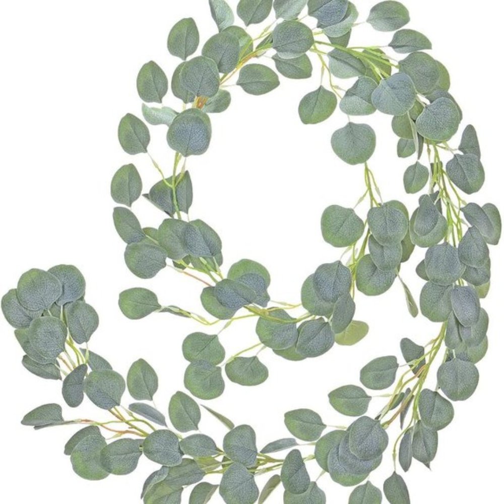 Eucalyptus Greenry Faux Silk Leaves 6ft Wall Decor - Picture 2 of 10